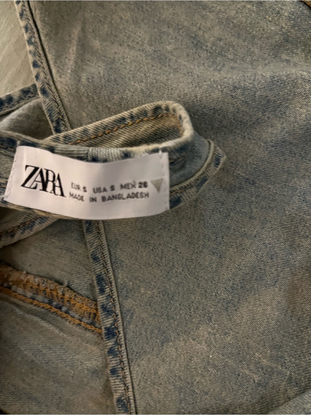 Zara faded light Wash Denim Halter Wrap Top size small - Picture 4 of 4